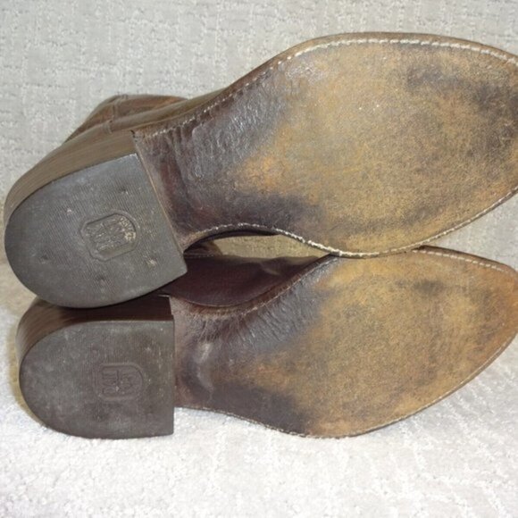 dan Post Men’s Size 8 EW Brown Leather Round Toe Pull On Western Boots P2555 - Picture 8 of 9